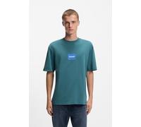 T-Shirt HUGO BLUE, Damen, Gr. S, turquoise, aqua449, Single Jersey, Obermaterial: 100% Baumwolle, unifarben, regular fit normal, Rundhals, Shirts T-Shirt, Regular Fit, Kurzarm, Hugo-Print (93179940-S)