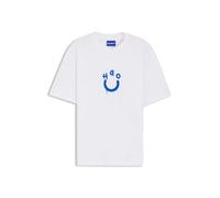 T-Shirt HUGO BLUE, Damen, Gr. S, weiß100, Single Jersey, Obermaterial: 100% Baumwolle, unifarben, regular fit normal, Rundhals, Shirts T-Shirt, Rundhalsausschnitt, reine Baumwolle, Regular Fit (718525