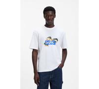 T-Shirt HUGO BLUE, Herren, Gr. L, open weiß110, Single Jersey, Obermaterial: 100% Baumwolle, unifarben, regular fit normal, Rundhals, Shirts T-Shirt, Regular Fit, Rundhalsausschnitt (98130858-L)