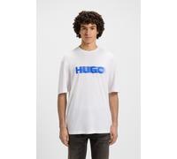 T-Shirt HUGO BLUE "Nalax", Herren, Gr. XXL, open weiß110, Single Jersey, Obermaterial: 100% Baumwolle, unifarben, regular fit hüftlang, Rundhals, Shirts T-Shirt, mit Logo-Druck (53880462-XXL)