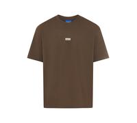 Hugo Blue Oversized T-Shirt aus reiner Baumwolle Modell 'NALONO' in Dunkelbraun, Größe XL