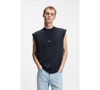 HUGO Ärmelloses Top aus Baumwoll-Jersey mit Logo-Aufnäher - Style Navertz, 50509773 Dunkelblau XXL