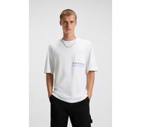 HUGO T-Shirt aus Baumwoll-Jersey mit gesticktem Ombré-Logo - Style Nogoste, 50549120 Weiß M