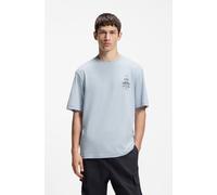 Hugo Blue Regular Fit T-Shirt aus reiner Baumwolle Modell 'NUCAVO' in Hellblau, Größe M