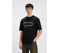 T-Shirt HUGO BLUE "Nulibax", Herren, Gr. XL, schwarz001, Single Jersey, Obermaterial: 100% Baumwolle, unifarben, regular fit normal, Rundhals, Shirts T-Shirt, Rundhalsausschnitt, regular fit, Logoprin