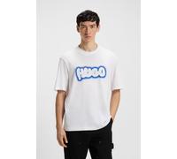 T-Shirt HUGO BLUE "Nulibax", Herren, Gr. XXL, weiß100, Single Jersey, Obermaterial: 100% Baumwolle, unifarben, regular fit normal, Rundhals, Shirts T-Shirt, Rundhalsausschnitt, regular fit, Logoprint 