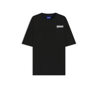 T-Shirt HUGO BLUE "Nyrotee", Damen, Gr. M, schwarz001, Single Jersey, Obermaterial: 100% Baumwolle, unifarben, loose fit normal, Rundhals, Shirts T-Shirt, Rundhalsausschnitt, loose fit, Logoprint (505