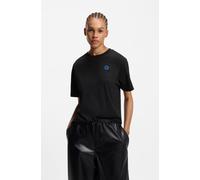 T-Shirt HUGO BLUE "Vintage Tee", Damen, Gr. XXL, schwarz (schwarz 001), Single Jersey, Obermaterial: 100% Baumwolle, unifarben, relaxed fit normal, Rundhals, eingesetzt eingefasste Kante, Shirts T-Shi