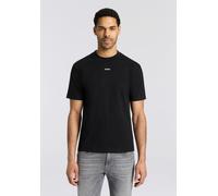 T-Shirt HUGO, Damen, Gr. L, schwarz001, Single Jersey, Obermaterial: 100% Baumwolle, unifarben, relaxed fit normal, Rundhals, abgesteppte Kante, Shirts T-Shirt, Rundhalsausschnitt, Relaxed Fit, Logo-P