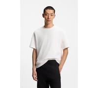 T-Shirt HUGO, Damen, Gr. S, natural102, Single Jersey, Obermaterial: 100% Baumwolle, unifarben, relaxed fit normal, Rundhals, abgesteppte Kante, Shirts T-Shirt, Rundhalsausschnitt, Relaxed Fit, Logo-P