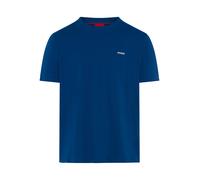 T-Shirt HUGO "Dero", Herren, Gr. XL, blau (open blau497), Single Jersey, Obermaterial: 100% Baumwolle, unifarben, regular fit normal, Rundhals, abgesteppte Kante, Shirts T-Shirt, Rundhalsausschnitt, R