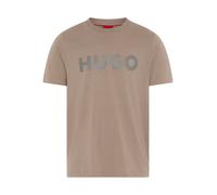 T-Shirt HUGO "Dulivio", Damen, Gr. XL, light, pastel braun237, Single Jersey, Obermaterial: 100% Baumwolle, unifarben, regular fit normal, Rundhals, abgesteppte Kante, Shirts T-Shirt, Rundhalsausschni