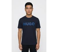 T-Shirt HUGO "Dulivio", Herren, Gr. L, dunkelblau407, Single Jersey, Obermaterial: 100% Baumwolle, unifarben, regular fit normal, Rundhals, abgesteppte Kante, Shirts T-Shirt, Rundhalsausschnitt, Regul