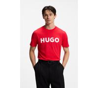 Hugo T-Shirt DULIVIO Herren Kurzarm Rundhals Baumwolle mit Label-Schriftzug Rot L
