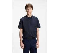 T-Shirt HUGO, Herren, Gr. L, dunkelblau406, Single Jersey, Obermaterial: 100% Baumwolle, relaxed fit normal, Rundhals, abgesteppte Kante, Shirts T-Shirt, Rundhalsausschnitt, Relaxed Fit, Logo-Print (2