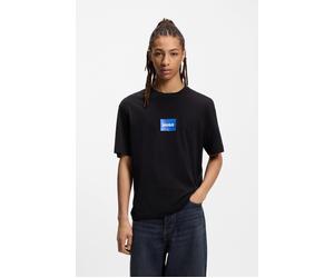 T-Shirt HUGO, Herren, Gr. L, schwarz001, Single Jersey, Obermaterial: 100% Baumwolle, unifarben, regular fit normal, Rundhals, Shirts T-Shirt, Regular Fit, Kurzarm, Hugo-Print (20697757-L) schwarz001