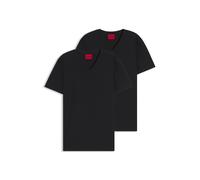 HUGO T-Shirt HUGO-V V-Ausschnitt Kurzarm 2er-Pack Stretch-Baumwolle Schwarz XXXL