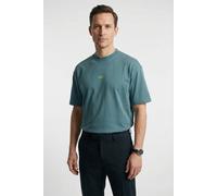 T-Shirt HUGO "Nalono", Herren, Gr. L, turquoise, aqua449, Single Jersey, Obermaterial: 100% Baumwolle, Rundhals, eingesetzt normaler Saum, Shirts T-Shirt, mit Logodruck, Oversized Look mit Backprint (