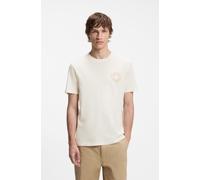 HUGO Regular-Fit T-Shirt aus Baumwolle mit Jeansknopf-Print - Style Nemodo, 50572303 Natur L