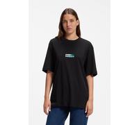 T-Shirt HUGO "Norostee", Damen, Gr. XL, schwarz (schwarz001), Single Jersey, Obermaterial: 100% Baumwolle, unifarben, regular fit normal, Rundhals, Shirts T-Shirt, Unisex, Regular Fit, Grafikdruck (22