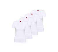 HUGO Damen T-Shirt, 4er Pack - T-Shirt RN, Unterziehshirt, Rundhals, Baumwolle, einfarbig Weiß XS