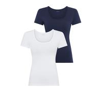 T-Shirt HUGO UNDERWEAR, Damen, Gr. M, blau (open blau 460), Jersey, Obermaterial: 95% Baumwolle, 5% Elasthan, Basic, regular fit, Rundhals, Shirts T-Shirt, regular fit, Rundhals (38948103-M) open blau
