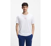 Hugo T-Shirt Laze 10261152 Herren Rundhals Jersey-Baumwolle 95% Baumwolle/5% Elasthan Weiß XL