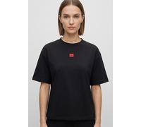 HUGO Loungewear-T-Shirt aus Stretch-Gewebe mit Logo-Label - Style SIGNATURE_TSHIRT, 50556807 Schwarz L