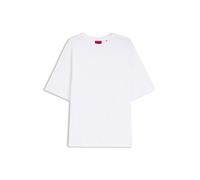 HUGO Oversized-Fit T-Shirt aus Baumwolle mit fortlaufendem Logo-Print - Style TIKI T-SHIRT, 50561117 Weiß S