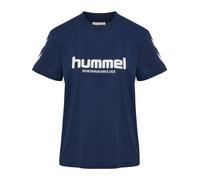 T-Shirt HUMMEL "hmlLEGACY 2.0 W T-SHIRT S/S", Damen, Gr. XS, blau (marineblaus), Jersey, Obermaterial: 100% Baumwolle, normal, Rundhals, Shirts T-Shirt, sportlicher Stil, kurze Ärmel, aus Baumwolle (2