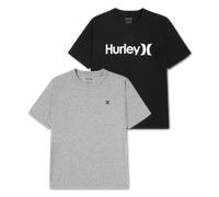 T-Shirt HURLEY "CORE LOGO TEE 2PK HRLB-2K-9304", Jungen, Gr. L, dunkelgrau hea, Obermaterial: 60% Baumwolle, 40% Polyester, Shirts T-Shirt, bequeme Passform, für Jugendliche, pflegeleicht (30830626-L)