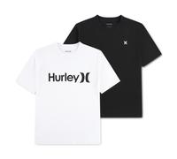 T-Shirt HURLEY "CORE LOGO TEE 2PK HRLB-2K-9304", Jungen, Gr. L, weiß, Obermaterial: 60% Baumwolle, 40% Polyester, Shirts T-Shirt, bequeme Passform, für Jugendliche, pflegeleicht (23601756-L) weiß