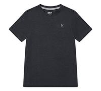 T-Shirt HURLEY "H-20 DRI SUNSET KNIT TEE", Jungen, Gr. XL (164/170), grau (schwarz heather), Obermaterial: 95% Polyester, 5% Elasthan, normal, Rundhals, Shirts T-Shirt (14679430-XL) schwarz heather