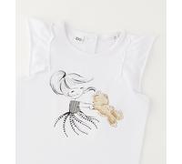 T-Shirt IDO "BABY GIRL SUMMER T-SHIRT", Mädchen, Gr. 3A, optical weiß, 94% Baumwolle, 6% Elasthan, Shirts T-Shirt (74858510-98) optical weiß