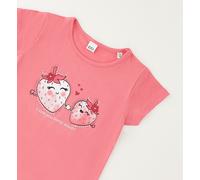 T-Shirt IDO "BABY GIRL SUMMER T-SHIRT", Mädchen, Gr. 4A, pink, 94% Baumwolle, 6% Elasthan, Shirts T-Shirt (64749509-104) pink