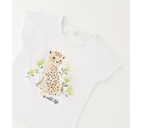 T-Shirt IDO "BABY GIRL SUMMER T-SHIRT", Mädchen, Gr. 5A, optical weiß, 94% Baumwolle, 6% Elasthan, Shirts T-Shirt (77352553-110) optical weiß