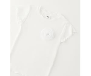 T-Shirt IDO "BABY GIRL SUMMER T-SHIRT", Mädchen, Gr. 7A, weiß (sanftes weiß), 78% Viskose, 19% Polyester, 3% Elasthan, Shirts T-Shirt (17355423-122) sanftes weiß