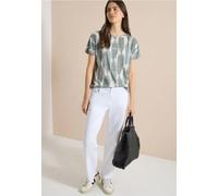 Damen T-Shirt im Ausbrenner-Look mit Wording