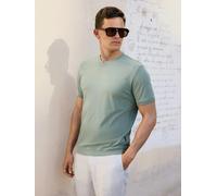 T-Shirt im Blousonstyle unifarben in reiner Baumwolle