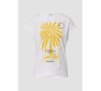 s.Oliver Red Label - T-Shirt im Relaxed Fit mit Folienprint weiß - Gr. - 44