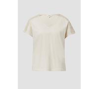 T-Shirt im Relaxed Fit mit Häkelspitze beige 46