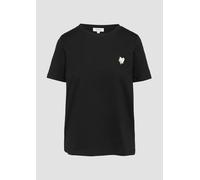 T-Shirt im Relaxed Fit mit Herz-Stickerei 34 schwarz 2160853.99D0.34