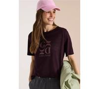 T-Shirt in Leinen-Optik mit Print