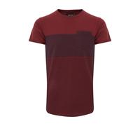 Indicode Morler Herren T-Shirt Kurzarm Shirt mit Streifen aus 100% Baumwolle mit Rundhalsausschnitt, Größe:L, Farbe:Bordeaux (201)