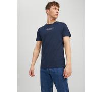 T-Shirt JACK & JONES "BLUARCHIE TEE", Herren, Gr. XXL, blau (navy blazer), Single Jersey, Obermaterial: 100% Baumwolle, normal hüftbedeckend, Rundhals, Shirts T-Shirt (61818413-XXL) navy blazer