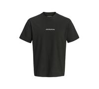 T-Shirt JACK & JONES "JCOECHO GRAPHIC BACK PRINT SS TEE CN FST", Herren, Gr. M, schwarz, Jersey, Obermaterial: 100% Baumwolle, bedruckt, regular fit normal, Rundhals, Shirts T-Shirt, Baumwolle, regula