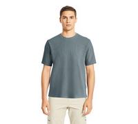 T-Shirt JACK & JONES "JJEAUSTIN TEE SS NOOS", Damen, Gr. M, grau (stormy weather), Single Jersey, Obermaterial: 58% Polyester, 40% Baumwolle, 2% Elasthan, unifarben, relaxed fit normal, Rundhals, Shir