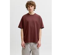T-Shirt JACK & JONES "JJEBARRON TEE SS O-NECK NOOS", Herren, Gr. S, bitter chocolate, Jersey, Obermaterial: 52% Baumwolle, 31% Polyester, 17% Elastomultiester, unifarben, loose fit normal, Rundhals, S