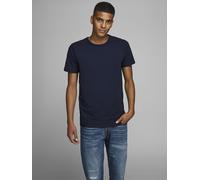 T-Shirt JACK & JONES "JJEBASIC mit schmaler Passform für jeden Tag", Herren, Gr. XL, blau (navy blau), Jersey, Obermaterial: 92% Baumwolle, 8% Elasthan, unifarben, schmal hüftlang, Rundhals, gerader A