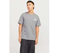 Jack & Jones Rundhalsshirt JJECORP mit Logo-Print, 100% Baumwolle, Herren XS, grau